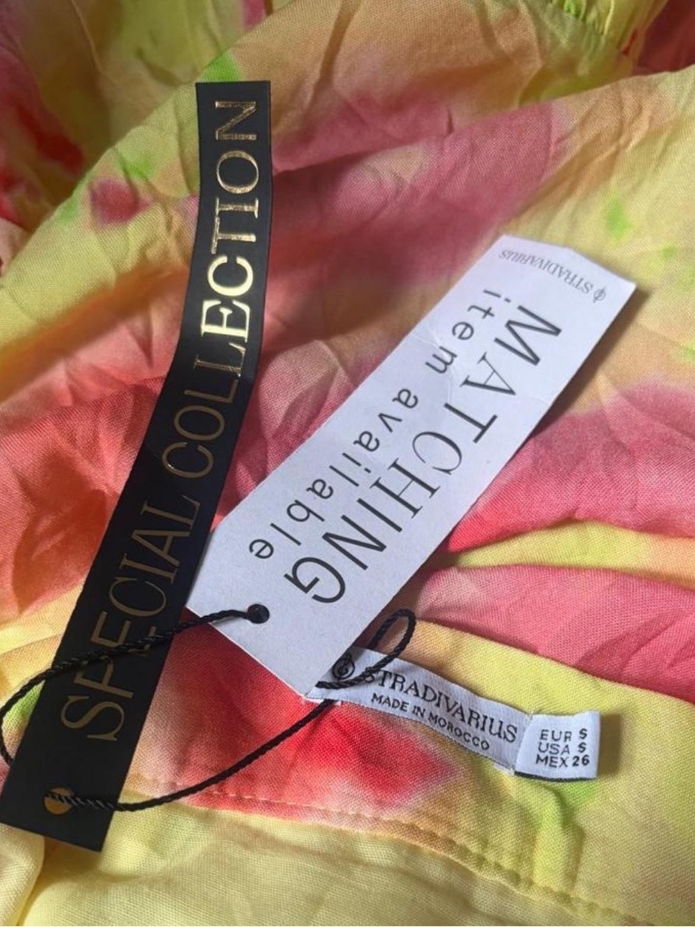 Stradivarius Floral Tie-Dye Trumpet Midi Skirt - Pink, yellow & green - Picture 3 of 5